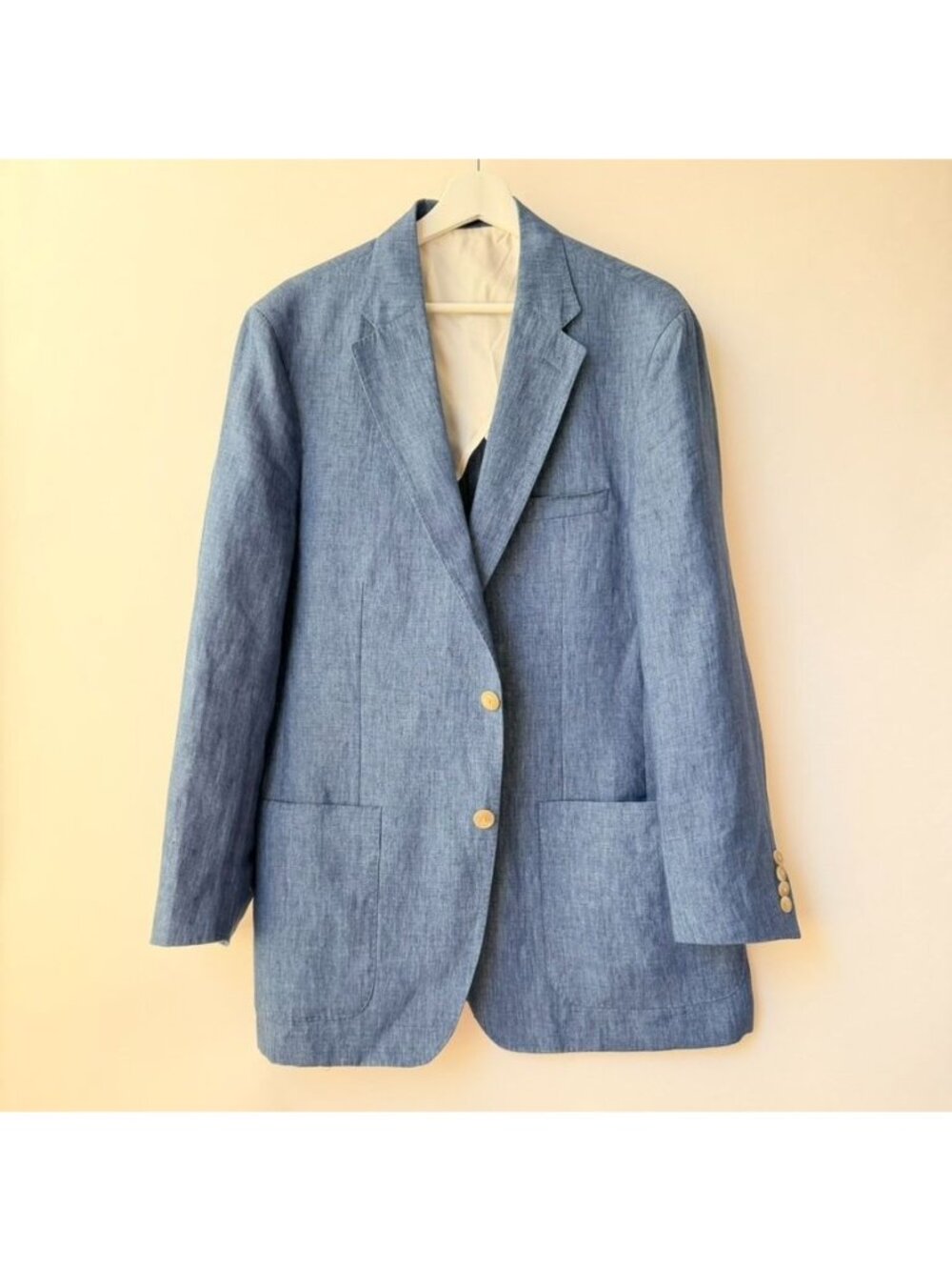 Todd Snyder New York Mens Size 42R Blue Linen Blend Blazer Sport Coat